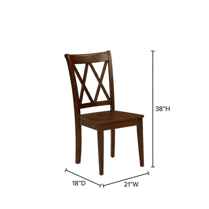 Solid Wood Dining Chair with Double X-Back for Kitchen and Dining Room, Espresso