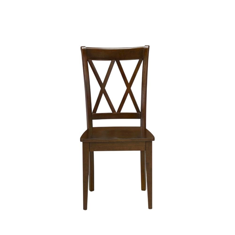 Solid Wood Dining Chair with Double X-Back for Kitchen and Dining Room, Espresso