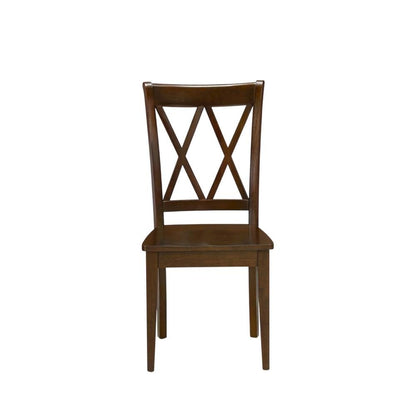 Solid Wood Dining Chair with Double X-Back for Kitchen and Dining Room, Espresso