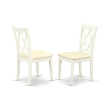 Upholstered Dining Chair with Solid Wood Legs for Dining Room, Linen White, Set of 2
