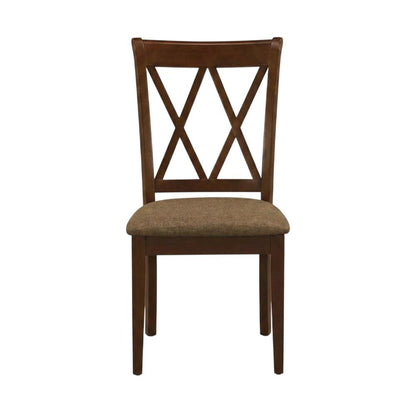 Rubberwood Dining Chair with Solid Wood Frame for Dining Room, Mahogany, Set of 2