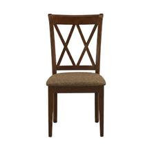 Rubberwood Dining Chair with Solid Wood Frame for Dining Room, Mahogany, Set of 2