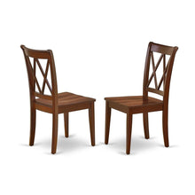 Solid Wood Dining Chairs with Double Cross Back, Mahogany, Set of 2