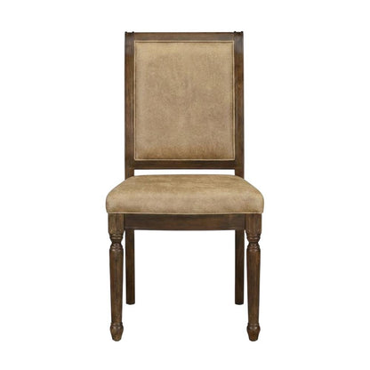 Solid Wood Modern Dining Chairs with High Back, Antique Walnut, Set of 2