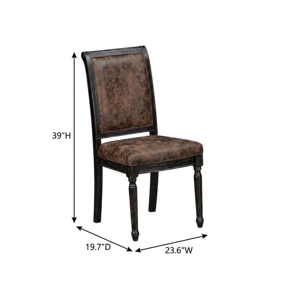 Solid Wood Mid-Century Modern Upholstered Dining Chairs, Set of 2