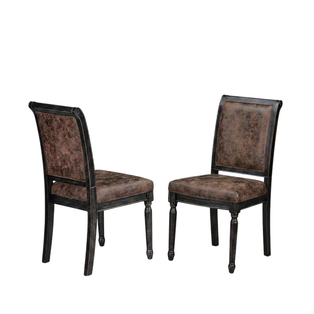 Solid Wood Mid-Century Modern Upholstered Dining Chairs, Set of 2
