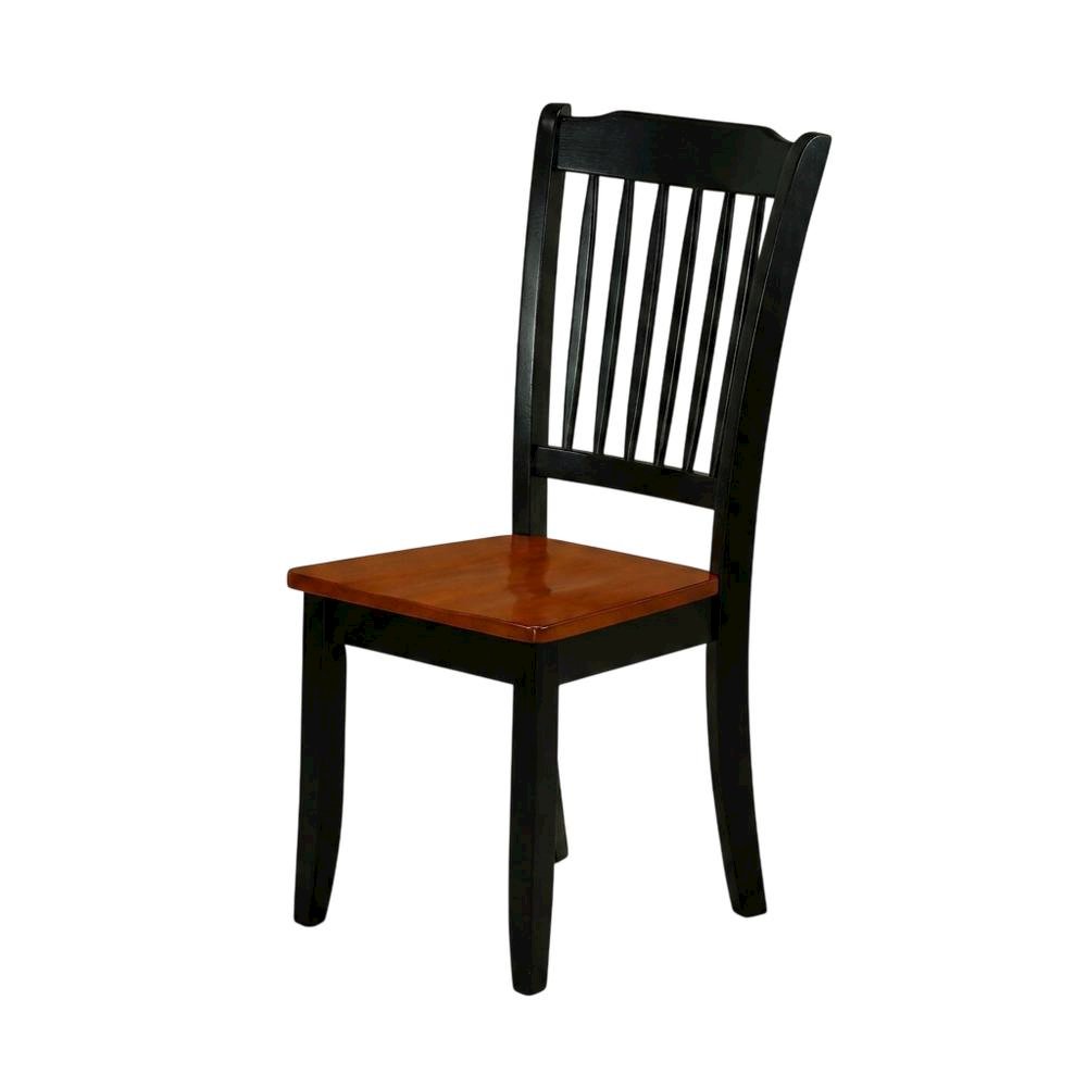 Wood Dining Chair with Cherry Seat and Metal Legs for Dining Room, Set of 2