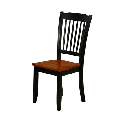 Wood Dining Chair with Cherry Seat and Metal Legs for Dining Room, Set of 2