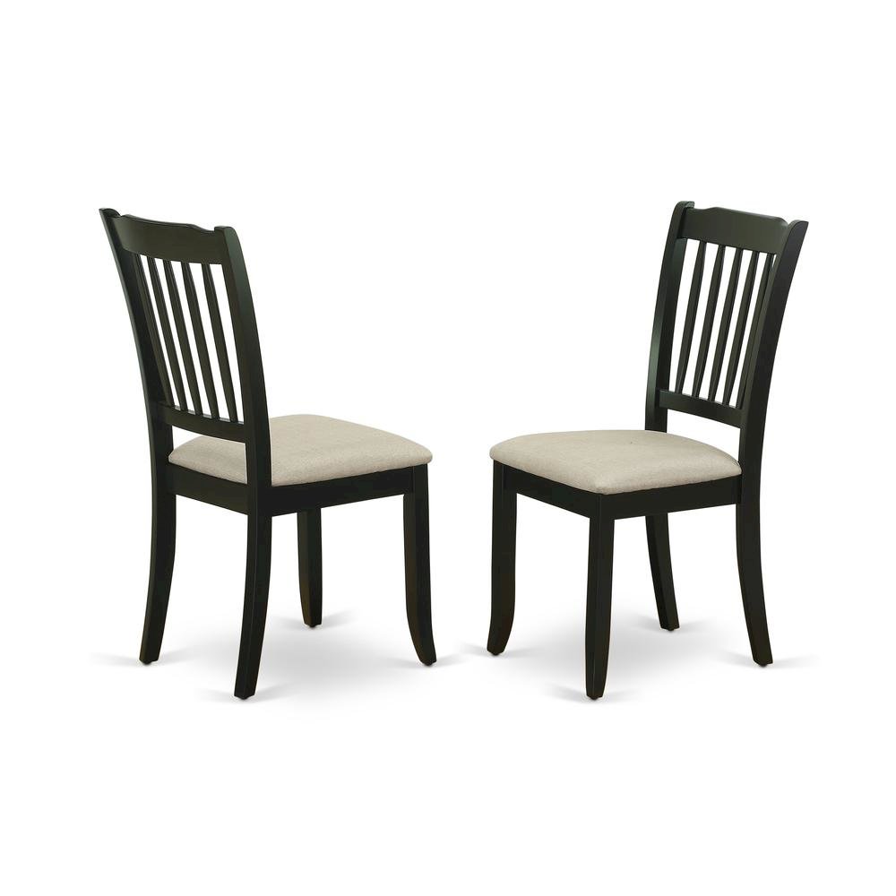 Upholstered High Back Parsons Dining Chair for Kitchen or Dining Room, Black, Set of 2