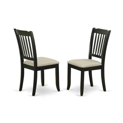 Upholstered High Back Parsons Dining Chair for Kitchen or Dining Room, Black, Set of 2