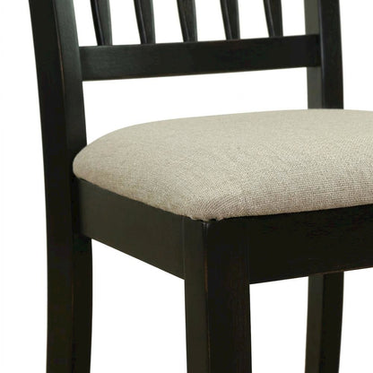 Upholstered High Back Parsons Dining Chair for Kitchen or Dining Room, Black, Set of 2