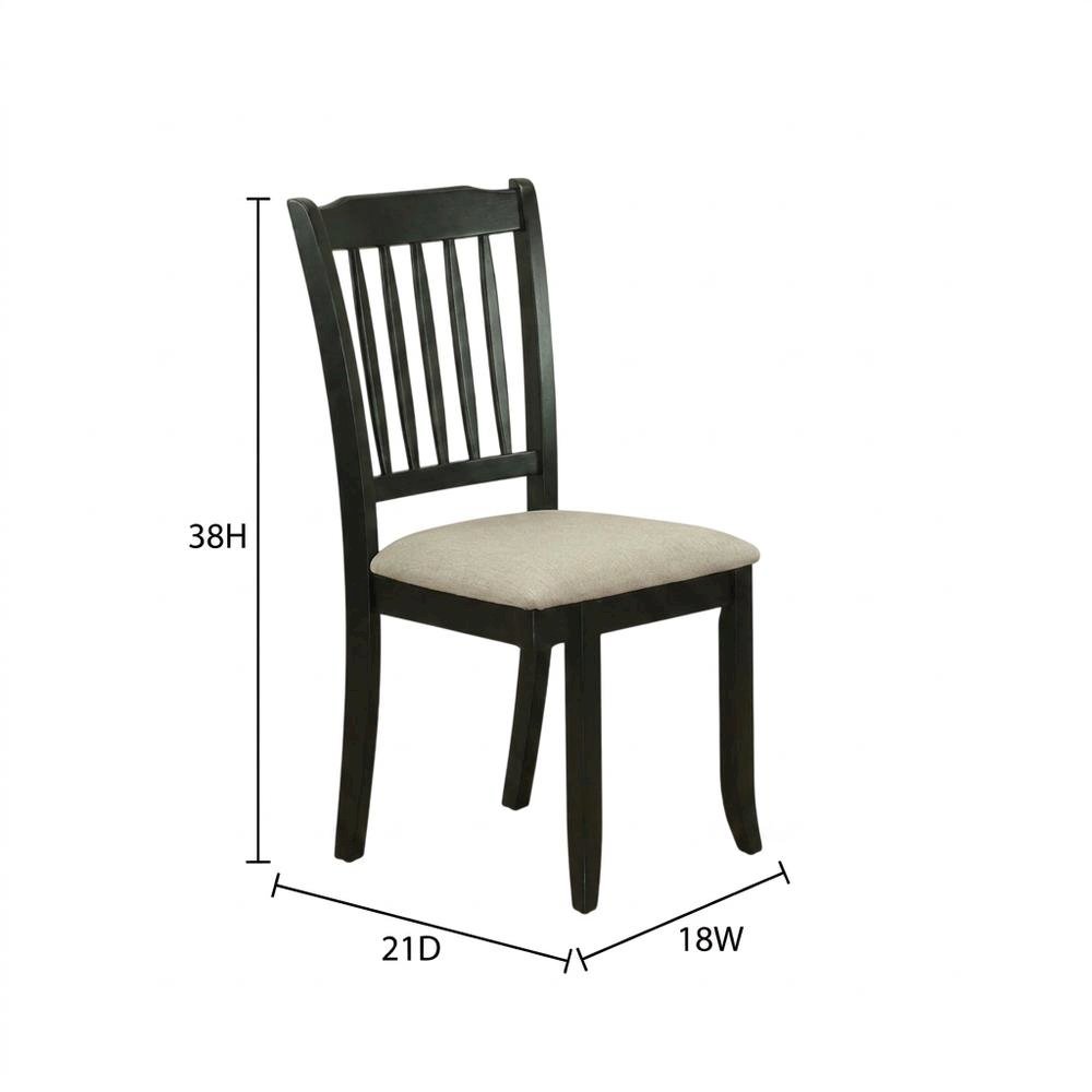 Upholstered High Back Parsons Dining Chair for Kitchen or Dining Room, Black, Set of 2