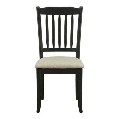 Upholstered High Back Parsons Dining Chair for Kitchen or Dining Room, Black, Set of 2