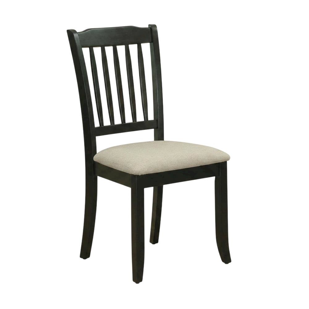 Upholstered High Back Parsons Dining Chair for Kitchen or Dining Room, Black, Set of 2