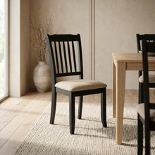 Upholstered High Back Parsons Dining Chair for Kitchen or Dining Room, Black, Set of 2
