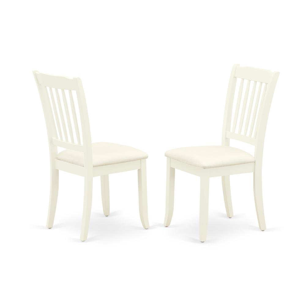Upholstered High Back Dining Chair for Kitchen and Dining Rooms, Linen White, Set of 2