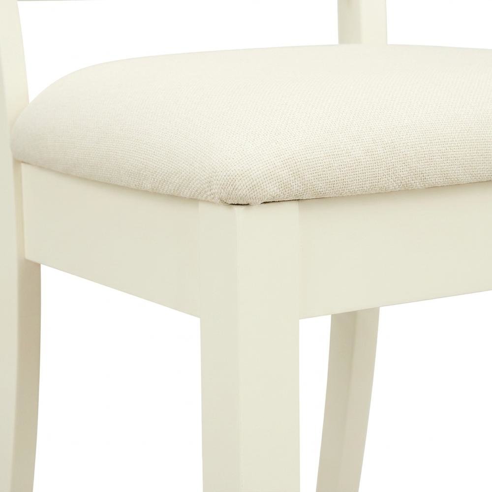 Upholstered High Back Dining Chair for Kitchen and Dining Rooms, Linen White, Set of 2