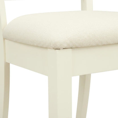 Upholstered High Back Dining Chair for Kitchen and Dining Rooms, Linen White, Set of 2