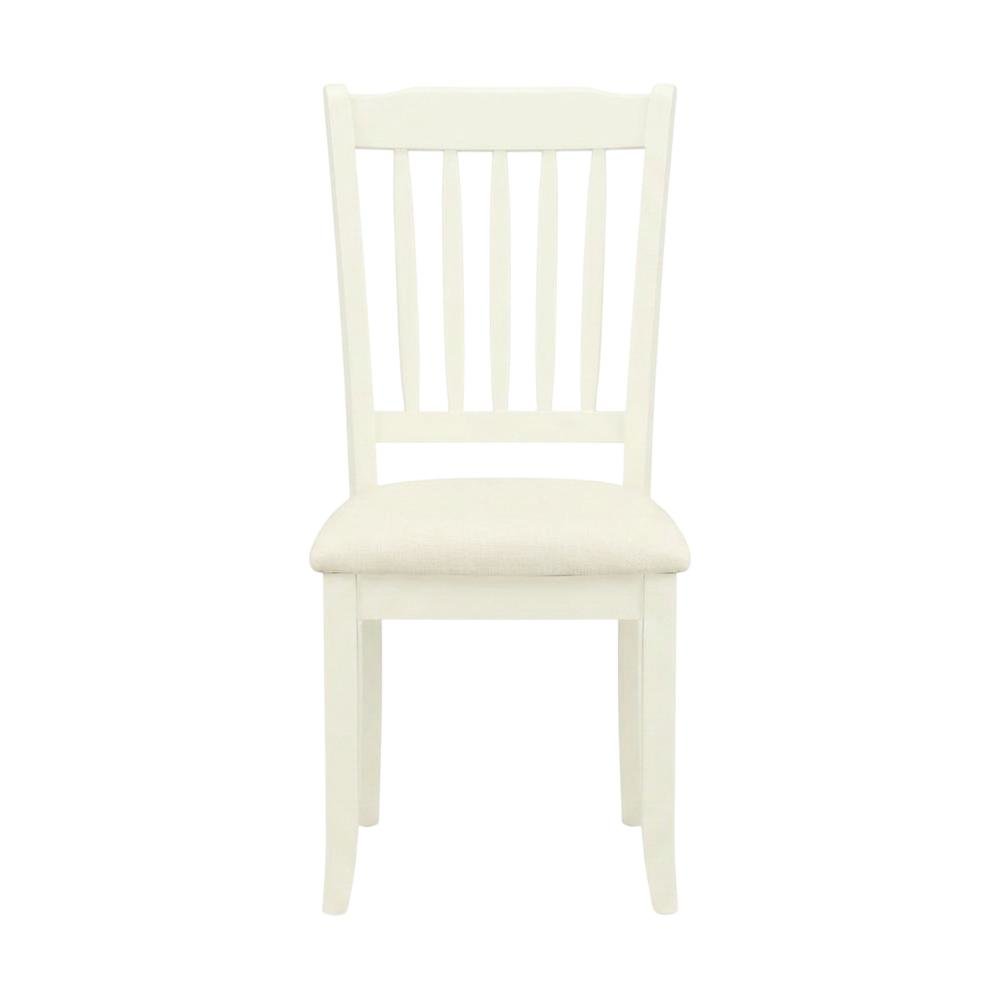 Upholstered High Back Dining Chair for Kitchen and Dining Rooms, Linen White, Set of 2