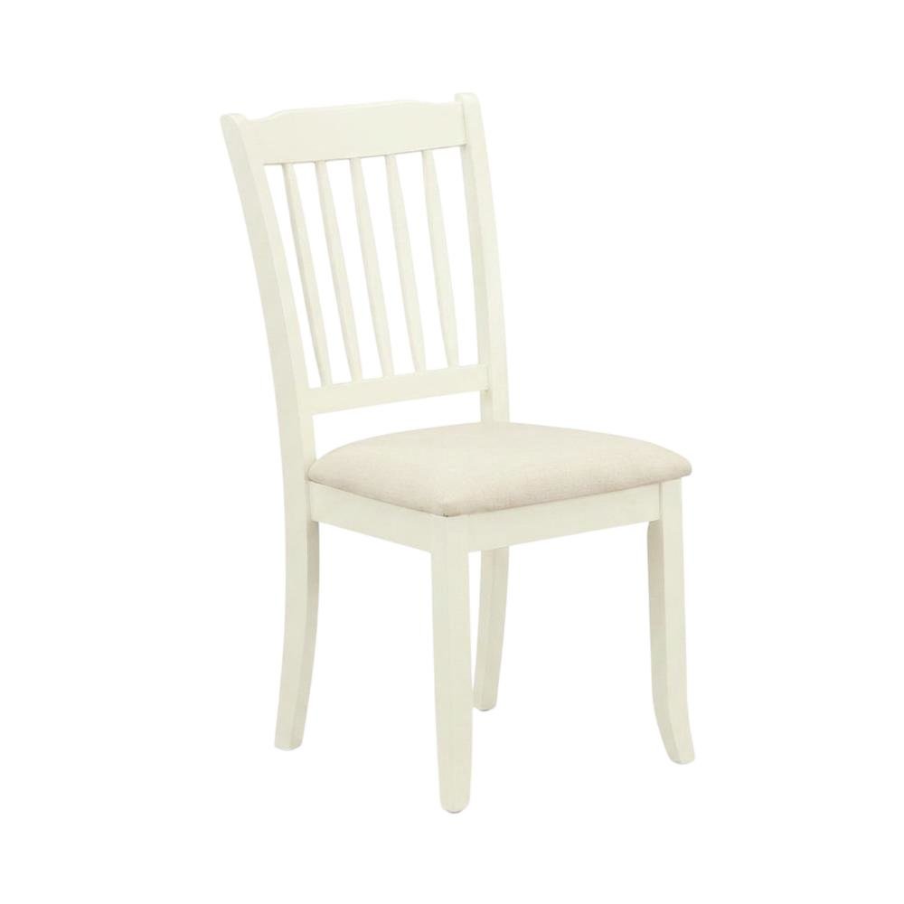 Upholstered High Back Dining Chair for Kitchen and Dining Rooms, Linen White, Set of 2