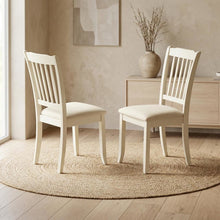 Upholstered High Back Dining Chair for Kitchen and Dining Rooms, Linen White, Set of 2