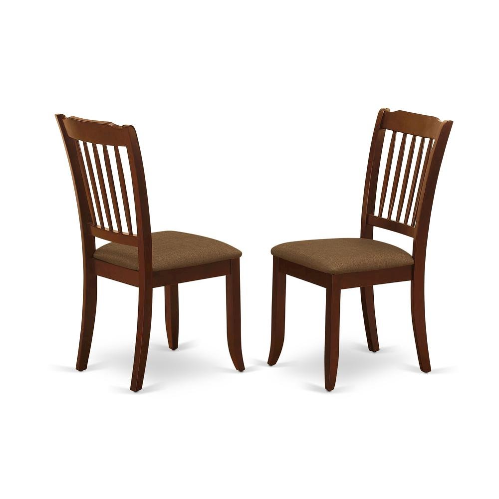 Wood Dining Chair with Solid Frame for Kitchen and Dining Room, Mahogany, Set of 2