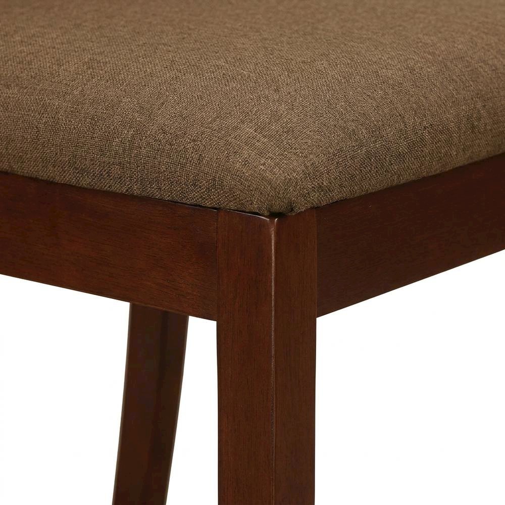 Wood Dining Chair with Solid Frame for Kitchen and Dining Room, Mahogany, Set of 2