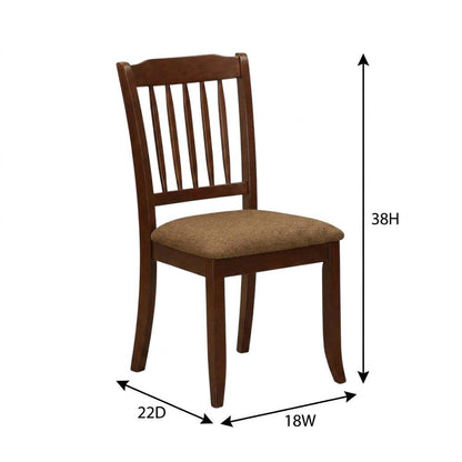 Wood Dining Chair with Solid Frame for Kitchen and Dining Room, Mahogany, Set of 2