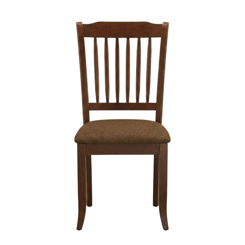 Wood Dining Chair with Solid Frame for Kitchen and Dining Room, Mahogany, Set of 2