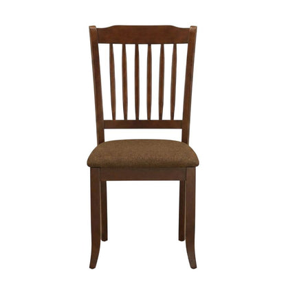 Wood Dining Chair with Solid Frame for Kitchen and Dining Room, Mahogany, Set of 2