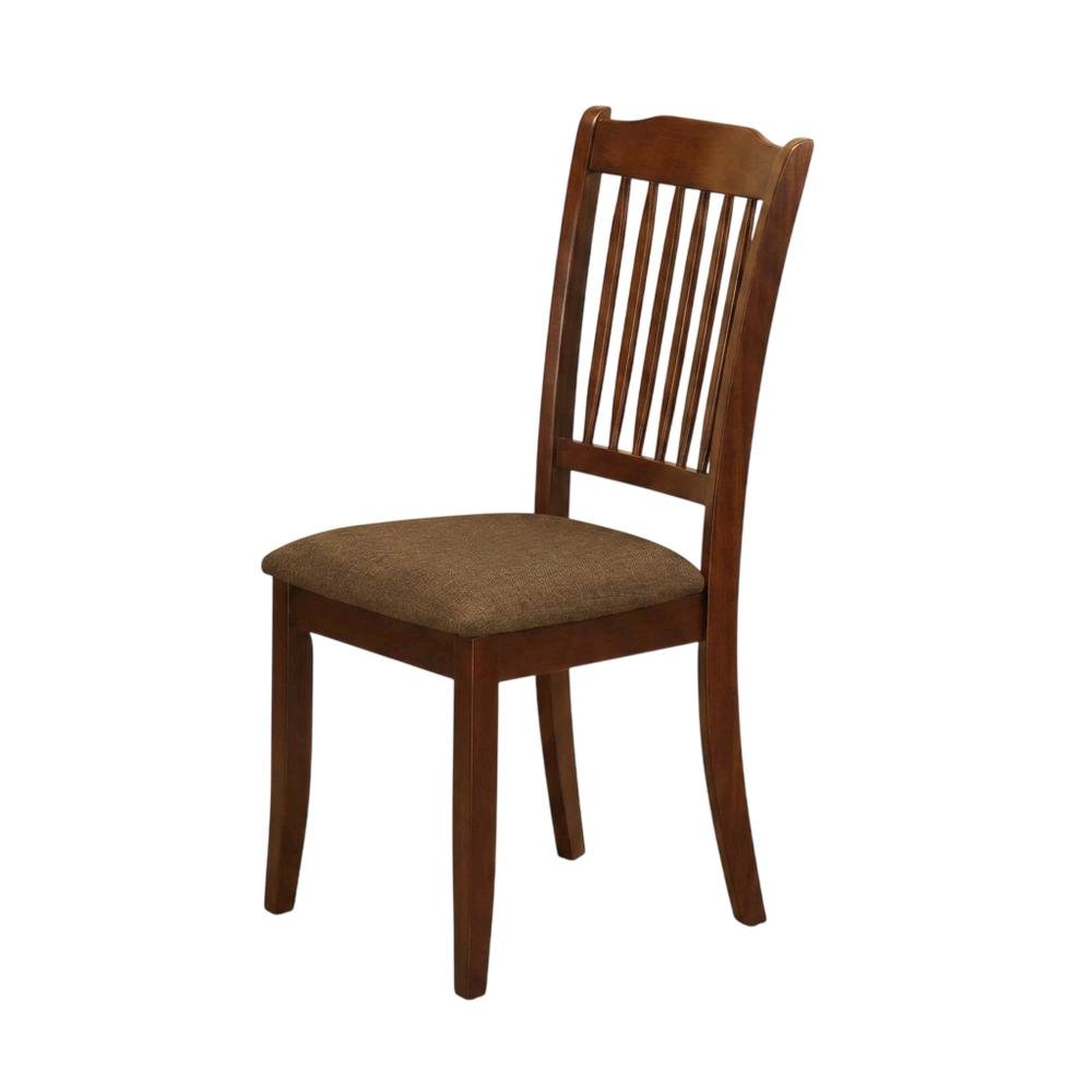 Wood Dining Chair with Solid Frame for Kitchen and Dining Room, Mahogany, Set of 2