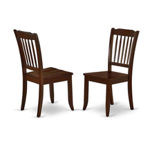 Mahogany Wood Dining Chair with Slat Back for Kitchen or Dining Room, Set of 2