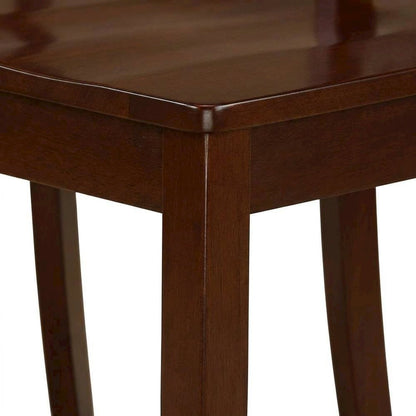 Mahogany Wood Dining Chair with Slat Back for Kitchen or Dining Room, Set of 2