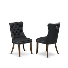 Wood Parsons Dining Chair with Upholstered Seat, Dark Gray, Set of 2