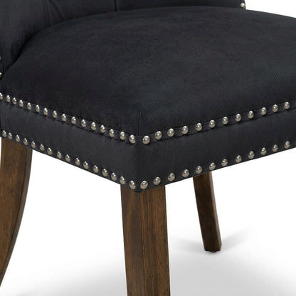 Wood Parsons Dining Chair with Upholstered Seat, Dark Gray, Set of 2