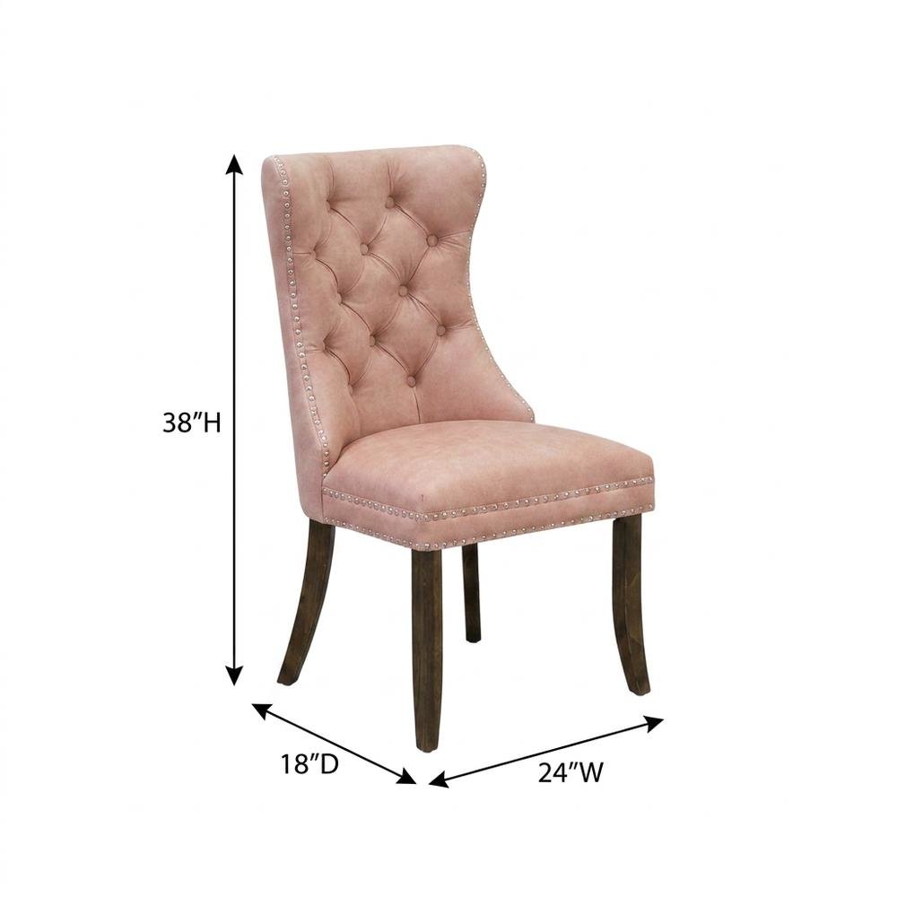 Wood Upholstered High Back Parsons Chair for Dining Room Table Set, Beige Red, Set of 2