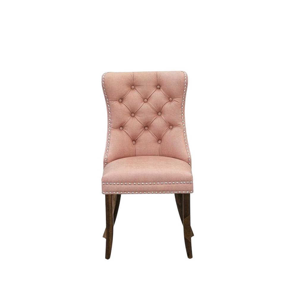 Wood Upholstered High Back Parsons Chair for Dining Room Table Set, Beige Red, Set of 2