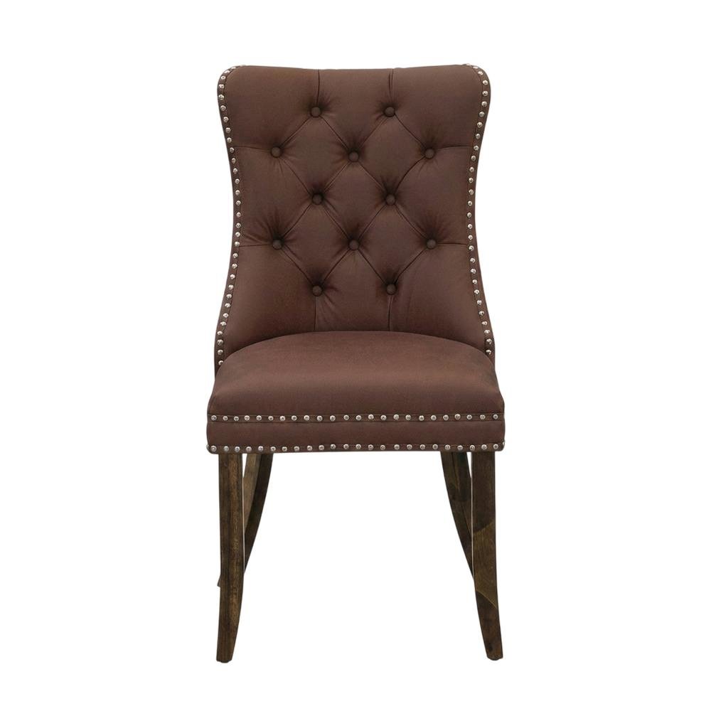 Parsons Upholstered Dining Chair with Wood Frame, High Back, Burgundy, Set of 2