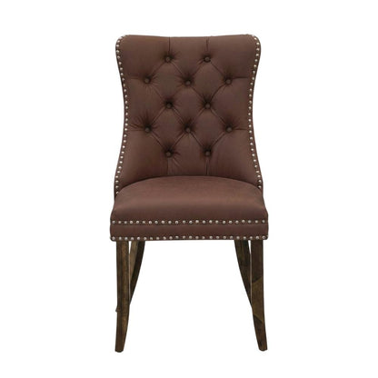 Parsons Upholstered Dining Chair with Wood Frame, High Back, Burgundy, Set of 2