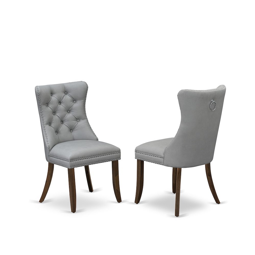 Wood Parsons Dining Chair, Kitchen and Dining Room Chairs, Light Gray, Set of 2