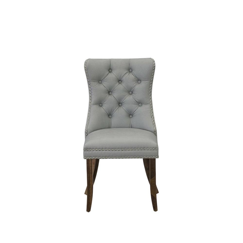 Wood Parsons Dining Chair, Kitchen and Dining Room Chairs, Light Gray, Set of 2