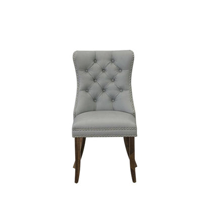 Wood Parsons Dining Chair, Kitchen and Dining Room Chairs, Light Gray, Set of 2
