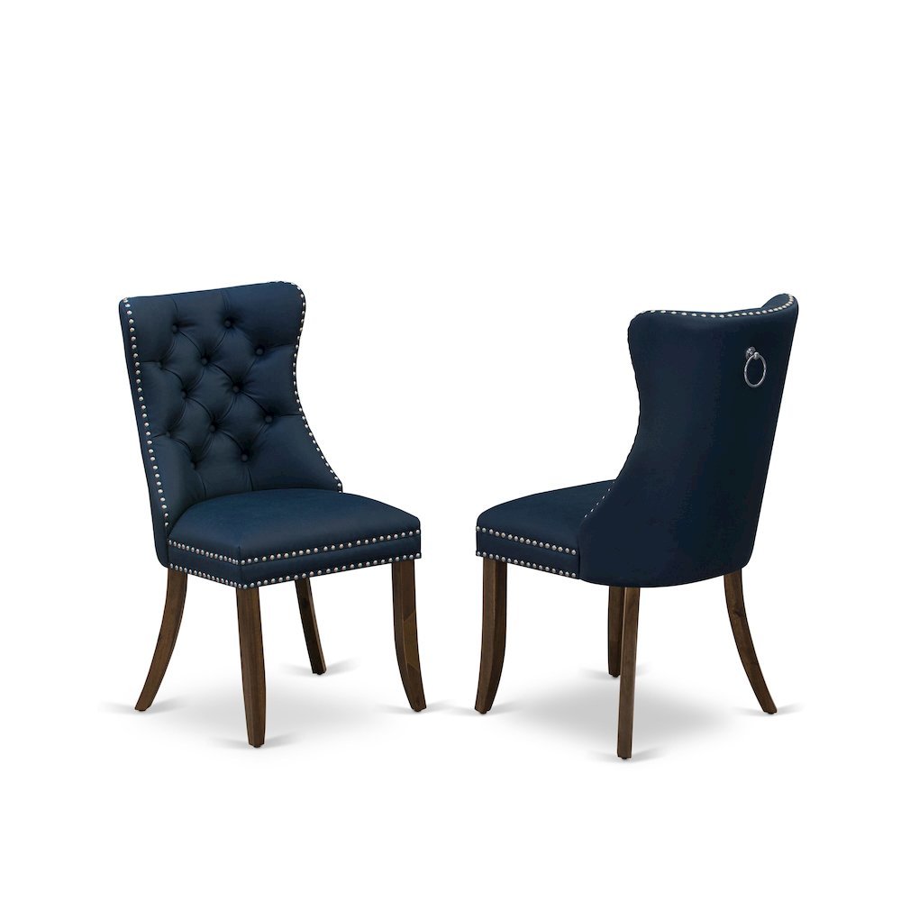 Faux Leather-Upholstered Parsons Dining Chairs, Set of 2