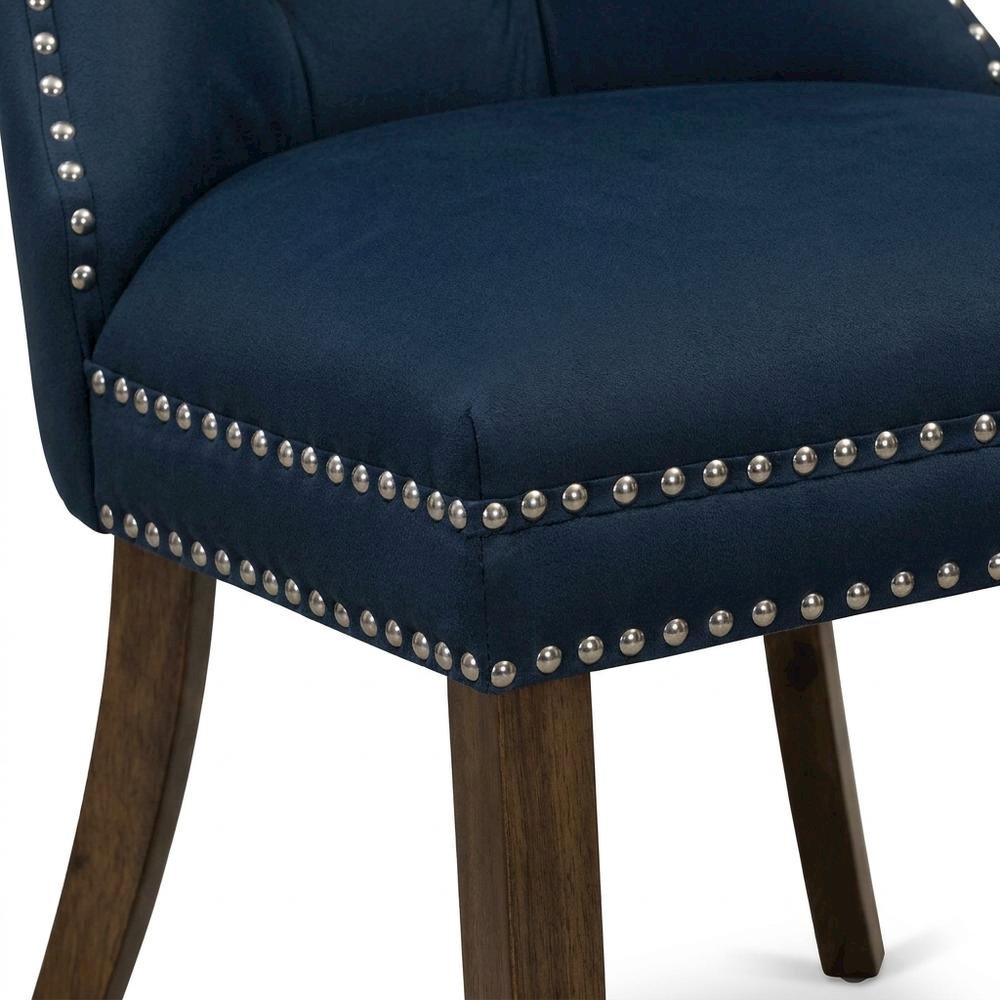 Faux Leather-Upholstered Parsons Dining Chairs, Set of 2