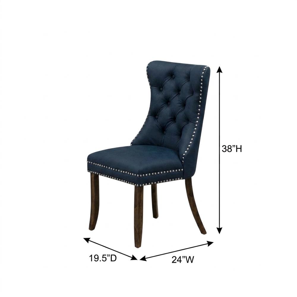 Faux Leather-Upholstered Parsons Dining Chairs, Set of 2