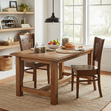 Dining Chairs Set of 2, Espresso Finish, Wood Seat, Slatted Back