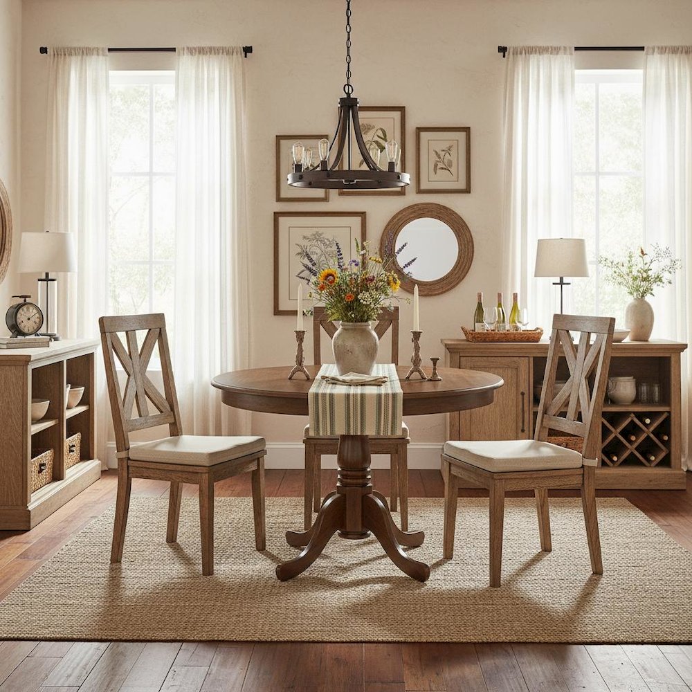Round Dining Table, Pedestal Base, Walnut, Mid-Century, Solid Wood