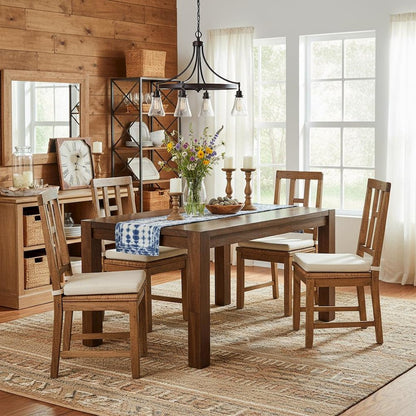 Rectangular Kitchen Table, Antique Walnut, Solid Wood, 60-Inch