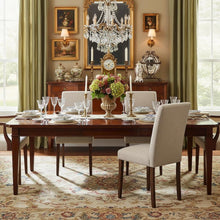 Parsons Dining Chairs, Set of 2, Doeskin Linen, High Back, Antique Walnut