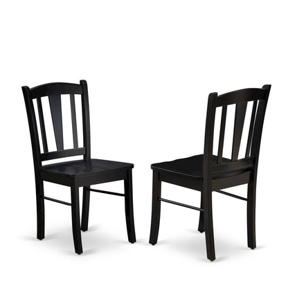 Dublin Wood Dining Chair with Solid Wood Seat for Dining Room, Set of 2